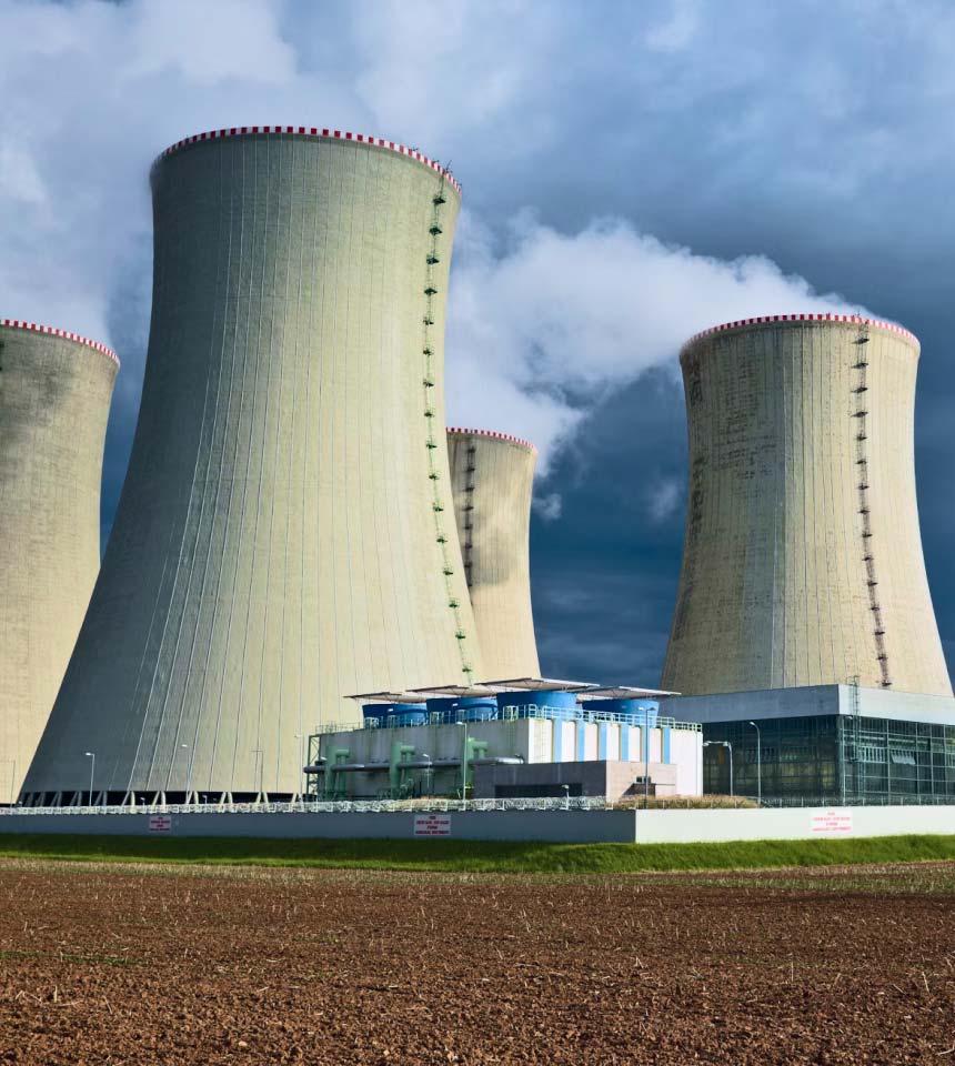 Services 3 Cooling Towers at Power Plant Facility