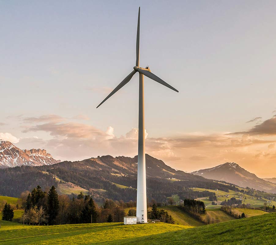 Building a sustainable future: Eco-Friendly practices for factories 3 Wind Turbine Between Hills